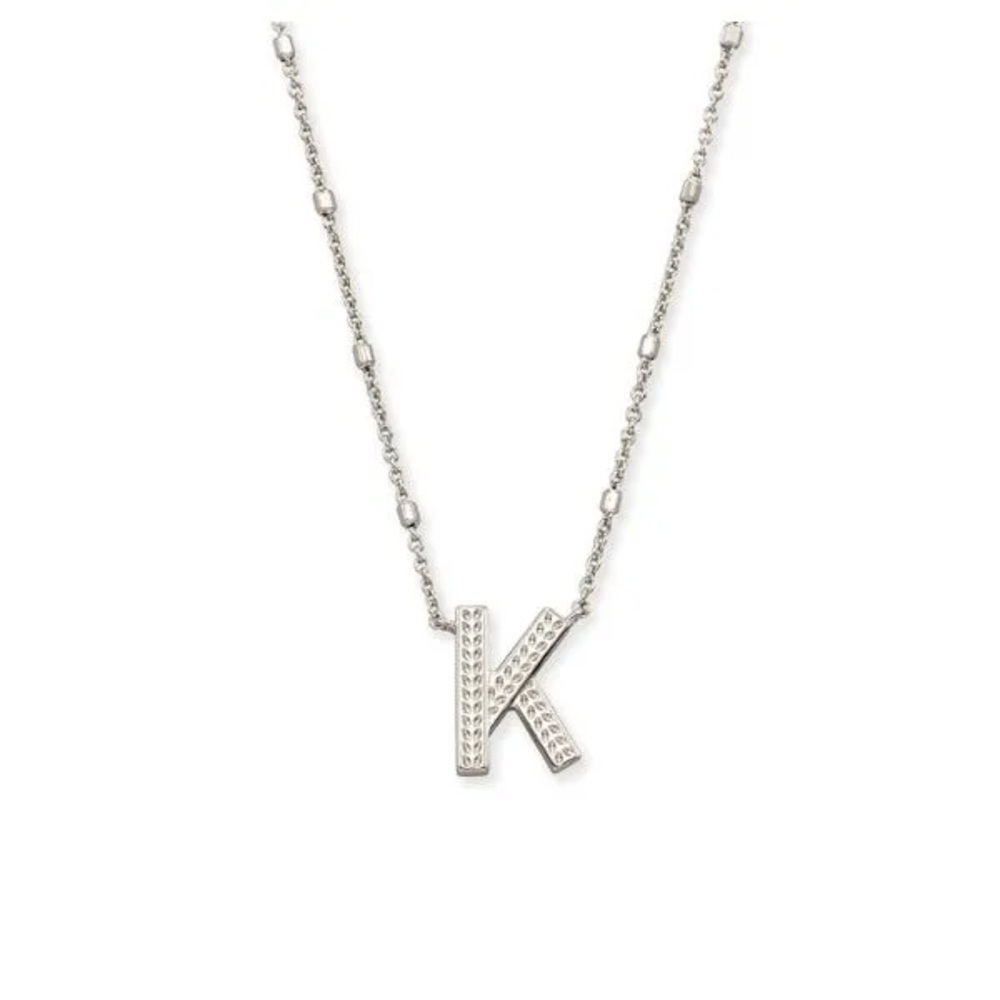 Kendra Scott Rhodium played letter K necklace